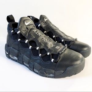 Nike Air More Money Black and Silver Sneakers